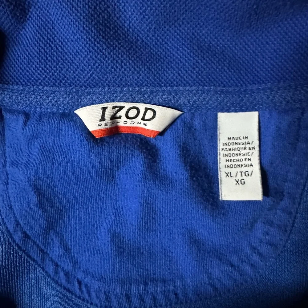 Izod Men's Vibrant Blue quarter Zip-Up top xl